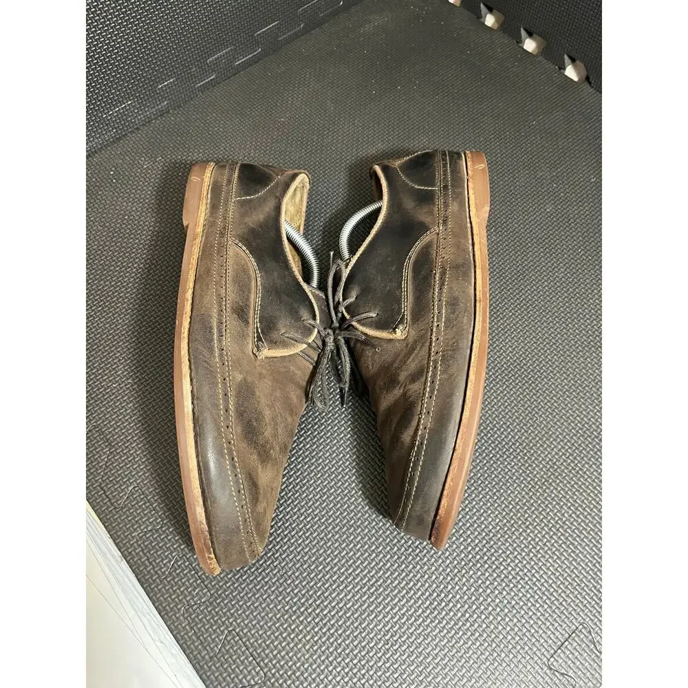OluKai Honolulu Lace Up Men's Brown Leather Oxford Loafers‎ Casual Shoes Size 12